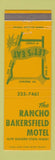 Matchbook Cover - Rancho Bakersfield Motel CA