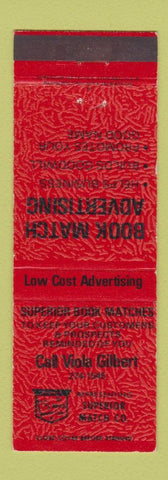 Matchbook Cover - Superior Match Viola Gilbert