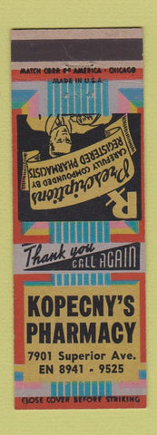 Matchbook Cover - Kopecny's Drug Store Chicago?