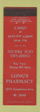 Matchbook Cover - Long's Drug Store