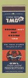 Matchbook Cover - Owl Drug Stores