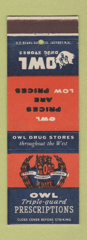 Matchbook Cover - Owl Drug Stores