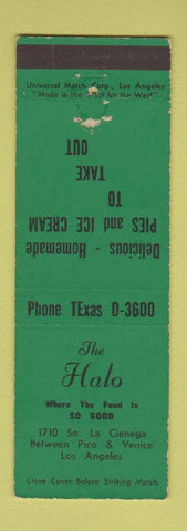 Matchbook Cover - The Halo Los Angeles CA restaurant WEAR