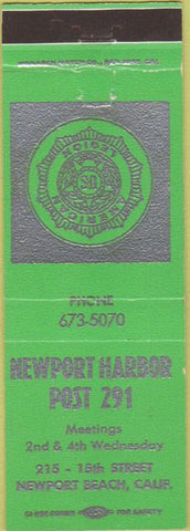 Matchbook Cover - Matchbook Cover American Legion Newport Beach CA
