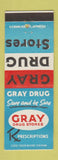 Matchbook Cover - Gray Drug Stores