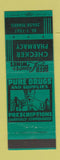 Matchbook Cover - Checker Pharmacy Drug Detroit MI GREEN