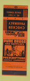 Matchbook Cover - Checker Pharmacy Drug Detroit MI ORANGE