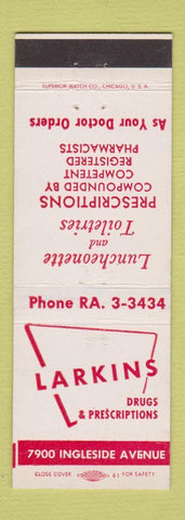 Matchbook Cover - Larkins Drug Store Chicago IL
