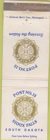 Matchbook Cover - Matchbook Cover American Legion Sioux Falls SD WEAR