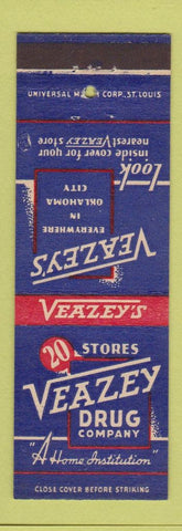Matchbook Cover - Veazey's Drug Stores Oklahoma City OK