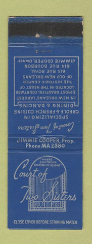 Matchbook Cover - Court of 2 Sisters New Orleans LA WORN