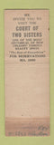 Matchbook Cover - Court of 2 Sisters New Orleans LA WORN