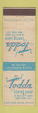 Matchbook Cover - Todds Coffee Shop New York City