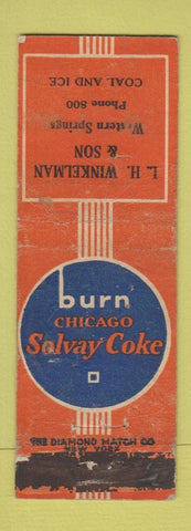 Matchbook Cover - Solvay Coke Coal Chicago LH Winkelman  POOR