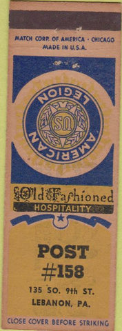 Matchbook Cover - Matchbook Cover American Legion Lebanon PA WEAR