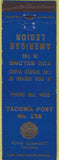 Matchbook Cover - Matchbook Cover American Legion Tacoma WA
