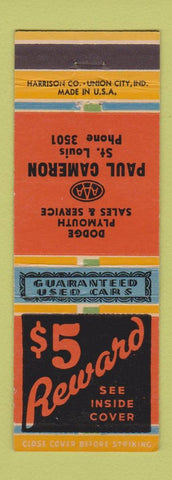 Matchbook Cover - Paul Camerson Dodge Plymouth St Louis MO