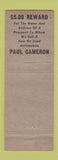 Matchbook Cover - Paul Camerson Dodge Plymouth St Louis MO