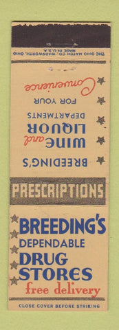 Matchbook Cover - Breeding's Drug Store Liquor