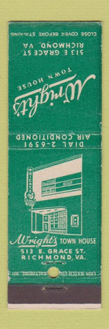 Matchbook Cover - Wright's Town House Richmond VA
