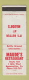 Matchbook Cover - Maude's Restaurant Appomattox VA WEAR