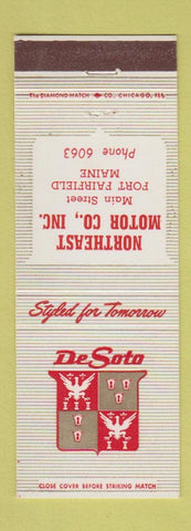 Matchbook Cover - DeSoto Cars Northeastland Motor Fort Fairfield ME