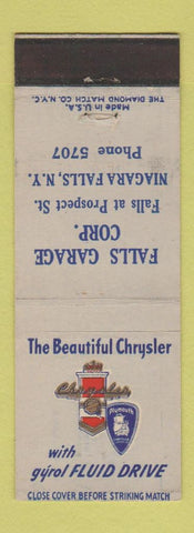 Matchbook Cover - Falls Garage Chrysler Plymouth Niagara Falls NY