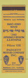 Matchbook Cover - Padgett Motors DeSoto Plymouth Panama City FL