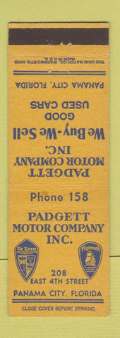 Matchbook Cover - Padgett Motors DeSoto Plymouth Panama City FL