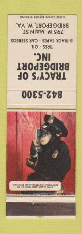 Matchbook Cover - Tracy's Tires oil car stereos Bridgeport CT