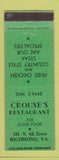 Matchbook Cover - Crouse's Restaurant Richmond VA