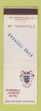 Matchbook Cover - Stonewall Jackson Hotel Staunton VA WEAR