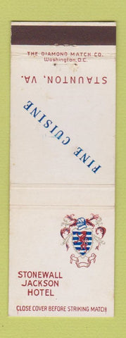 Matchbook Cover - Stonewall Jackson Hotel Staunton VA WEAR