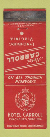 Matchbook Cover - Hotel Carroll Lynchburg VA WEAR