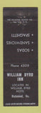 Matchbook Cover - William Byrd Inn Richmond VA