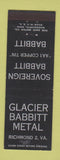 Matchbook Cover - Glacier Babbitt Metal Richmond VA