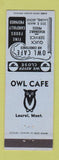 Matchbook Cover - Owl Cafe Laurel MT