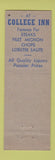 Matchbook Cover - College Inn Milford CT