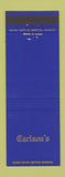 Matchbook Cover - Carlson's