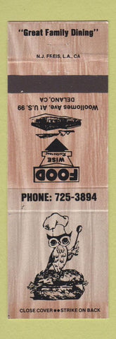 Matchbook Cover - Owl Restaurant Delano CA WEAR