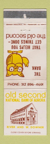 Matchbook Cover - Old Second National Bank Aurora IL owl WEAR