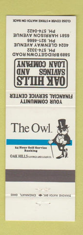 Matchbook Cover - Oak Hills Savings owl