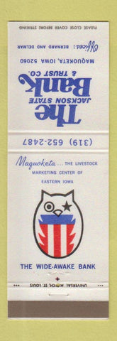 Matchbook Cover - Jackson State Bank Maquoketa IA owl