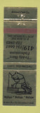 Matchbook Cover - Teddy Bare Fish Vacations Fishing Port Clinton OH Behind Fish