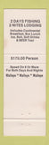 Matchbook Cover - Teddy Bare Fish Vacations Fishing Port Clinton OH Behind Fish