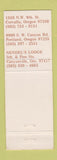 Matchbook Cover - Nendels Inn Portland Corvallis Canyonville OR