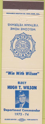 Matchbook Cover - Matchbook Cover American Legion Hugh Wilson Commander 1974