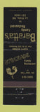 Matchbook Cover - Baratta's Restaurant La Vista NE chicken Millard NE