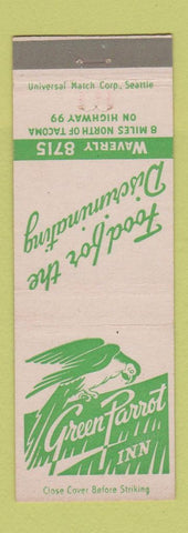 Matchbook Cover - Green Parrot Inn Tacoma WA