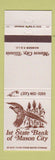 Matchbook Cover - 1st State Bank Mason City IL